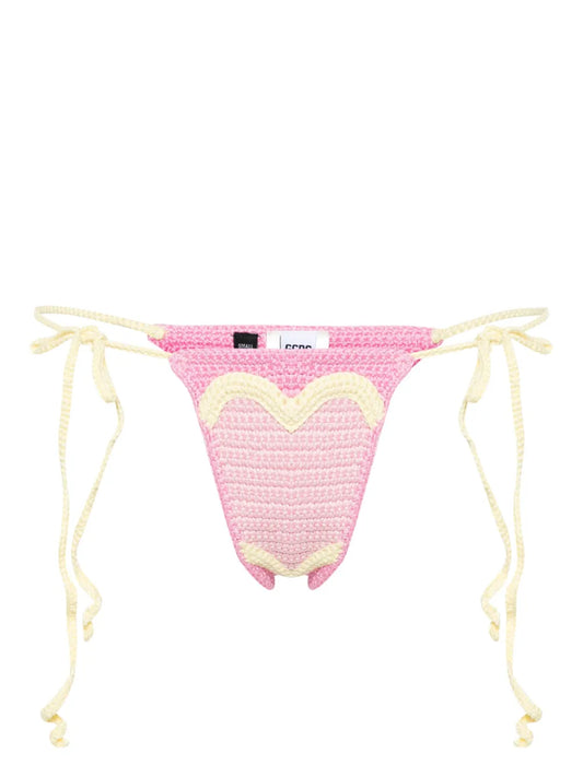 Heart Crochet-Knit Bikini Bottoms