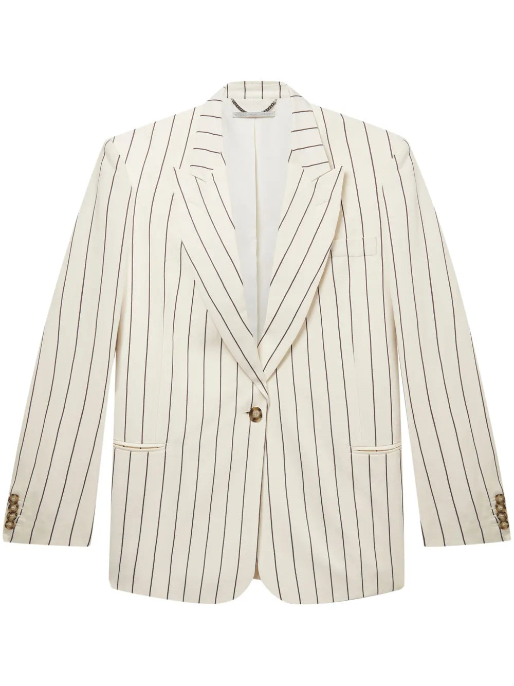 Pinstriped Single-Breasted Blazer