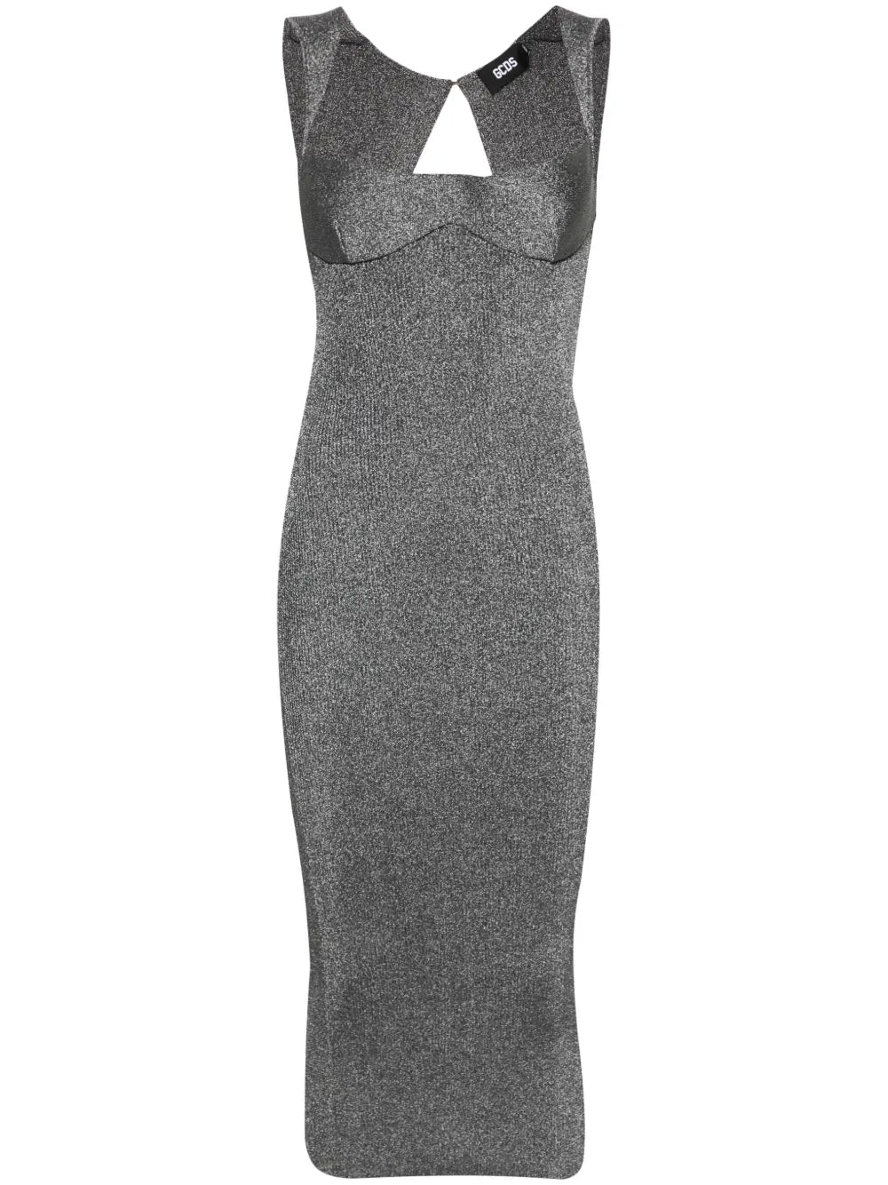 Lurex-Detail Ribbed Maxi Dress