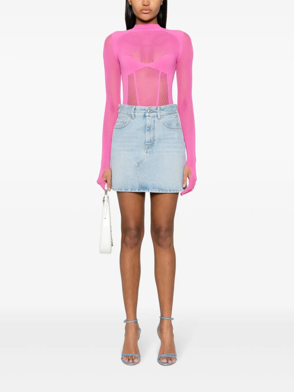 Panelled-Mesh Bodysuit