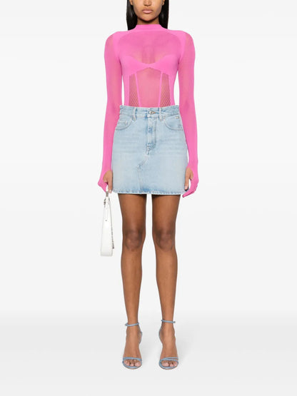 Panelled-Mesh Bodysuit