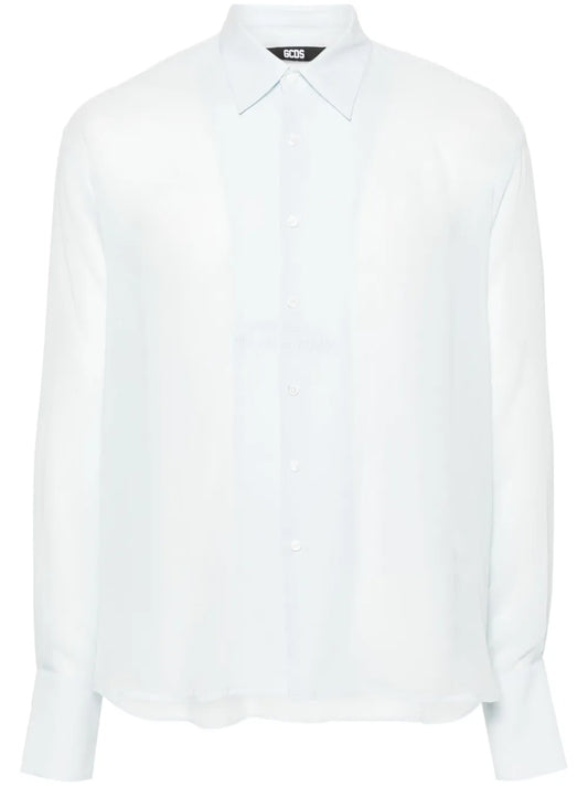 Logo-Embroidered Silk Shirt
