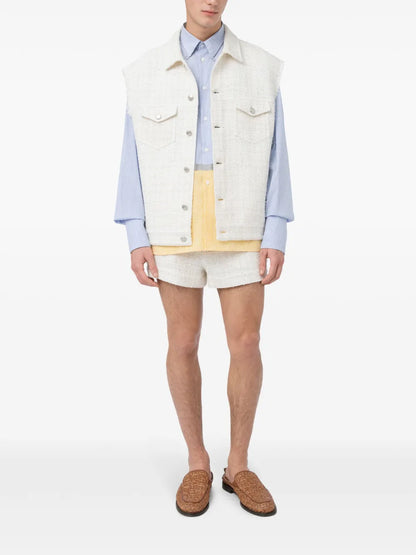 Sequin-Embellished Tweed Shorts