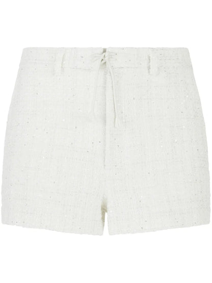 Sequin-Embellished Tweed Shorts