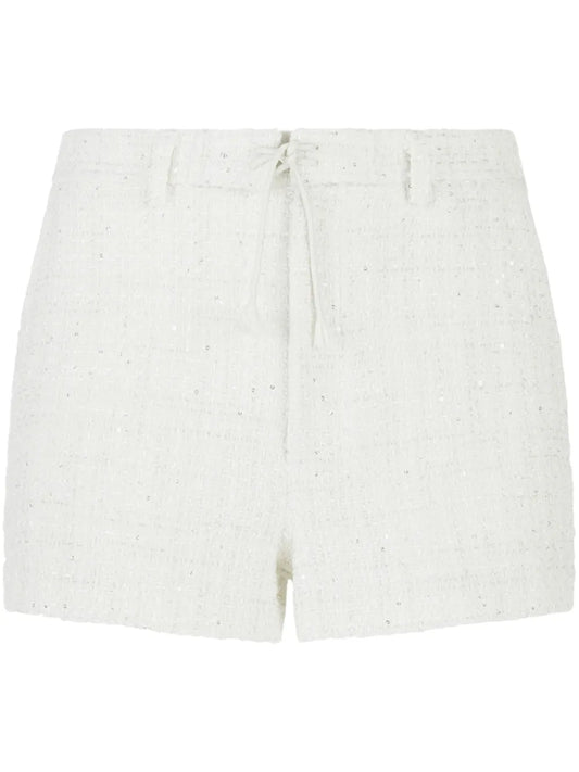 Sequin-Embellished Tweed Shorts