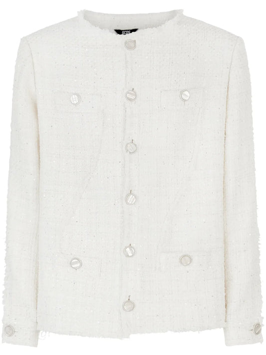 Sequin-Embellished Tweed Jacket