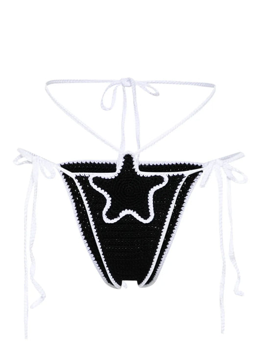 Star-Patch Crochet Bikini Bottoms