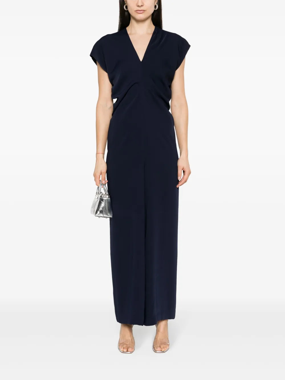 Wide-Leg V-Neck Jumpsuit