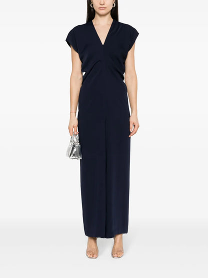 Wide-Leg V-Neck Jumpsuit