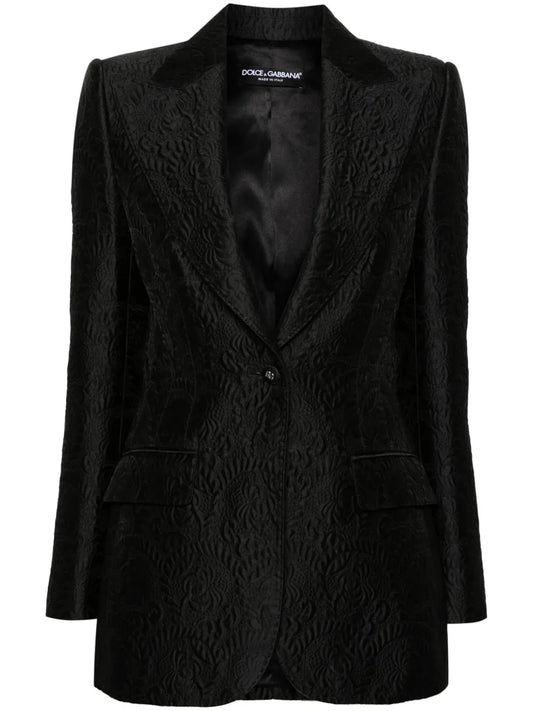 Floral-Jacquard Blazer