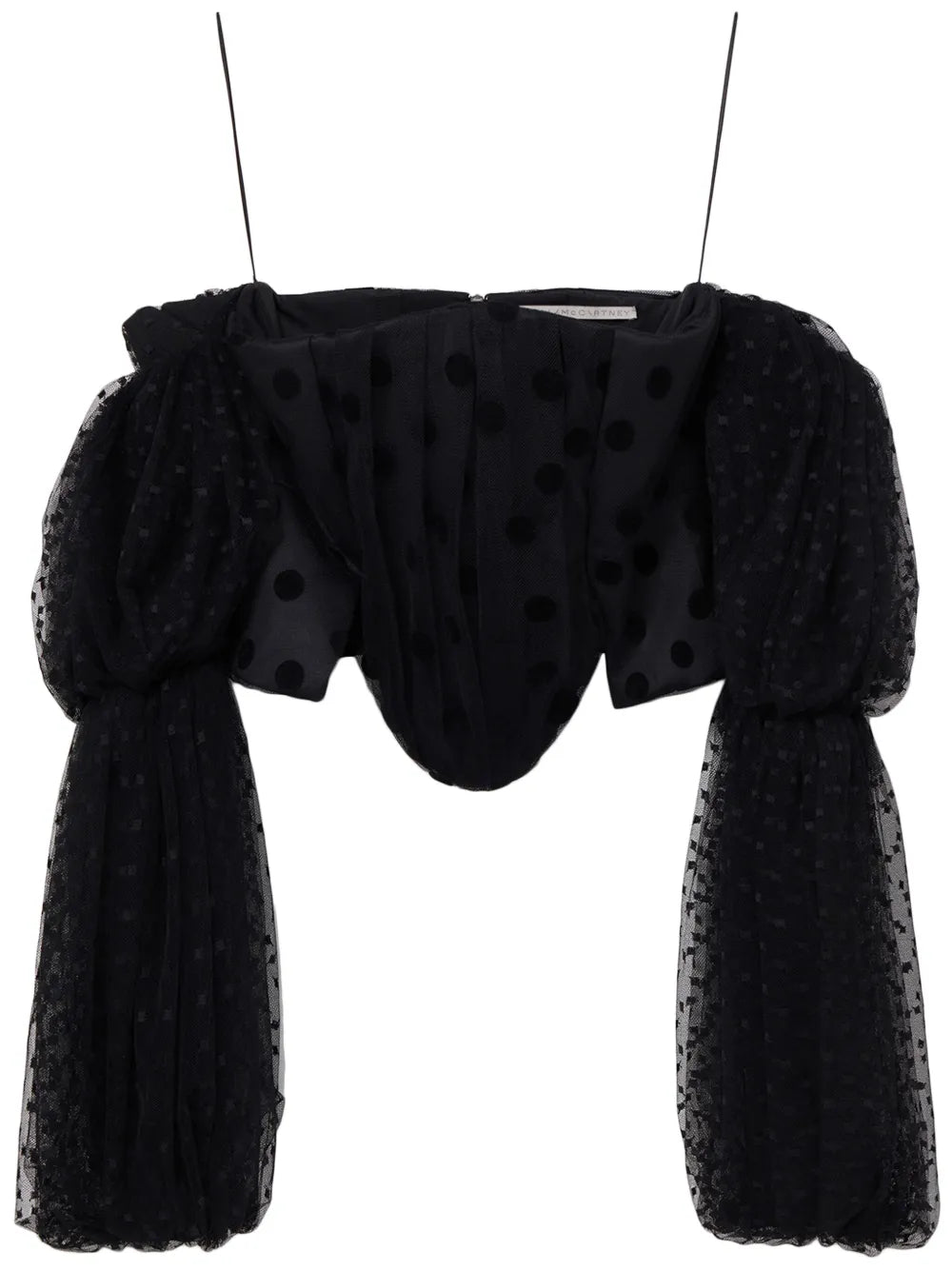 Polka-Dot Off-Shoulder Bustier Top