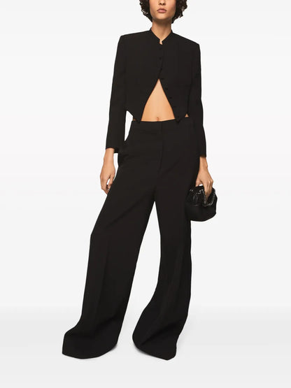 Wide-Leg Wool Trousers