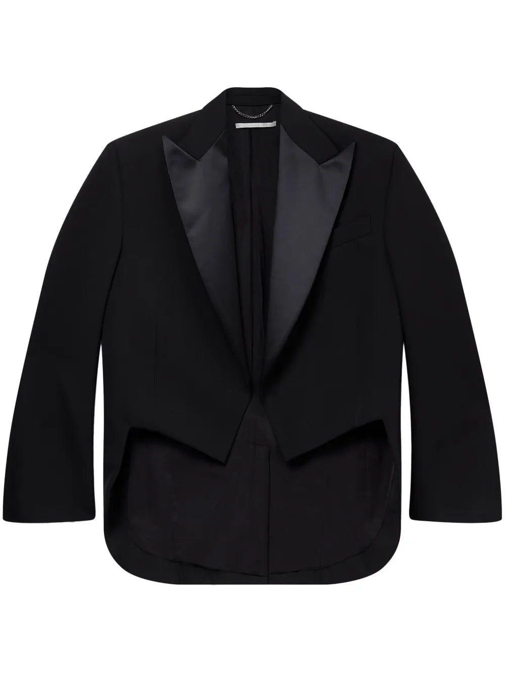 Cropped Wool Tuxedo Blazer