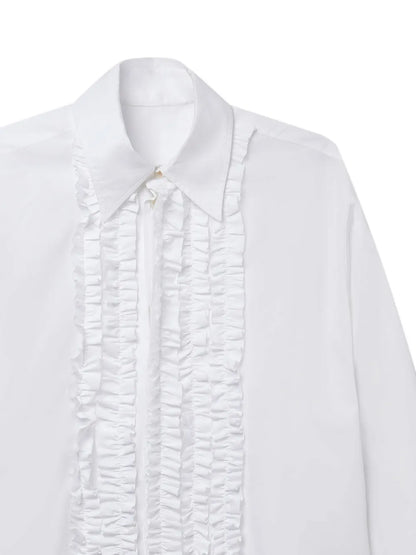 Ruffled-Detail Cotton Shirt