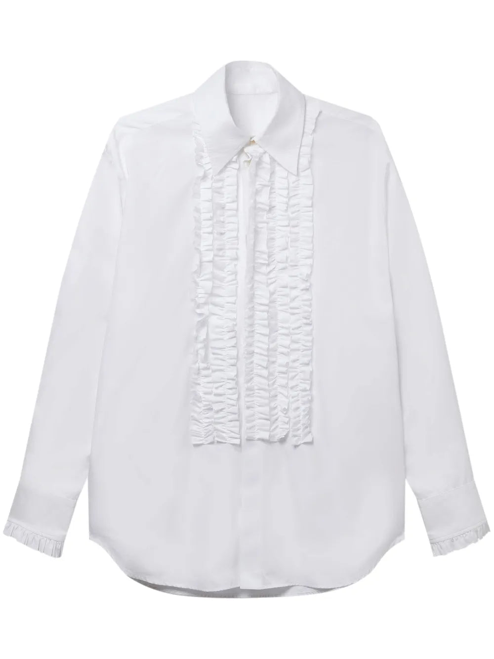 Ruffled-Detail Cotton Shirt