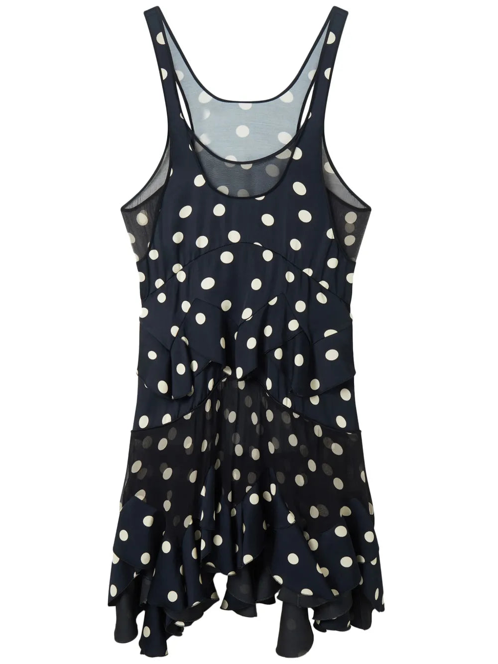Polka Dot-Print Ruffled Dress