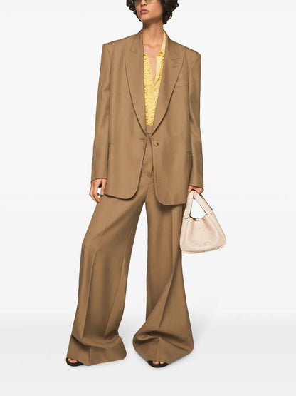Peak-Lapels Single-Breasted Blazer