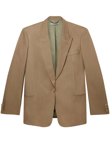 Peak-Lapels Single-Breasted Blazer