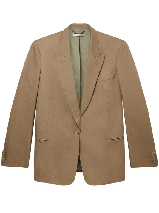 Peak-Lapels Single-Breasted Blazer