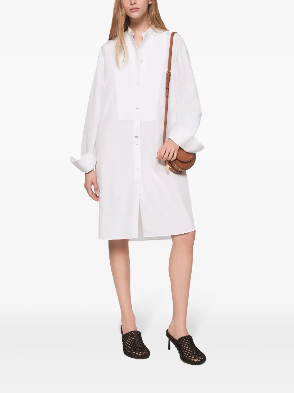 Plastron Cotton Shirtdress