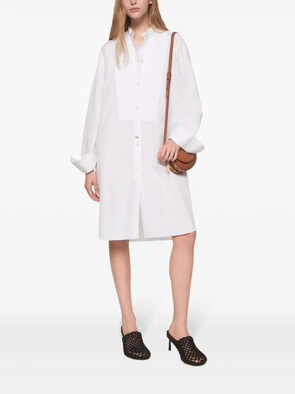 Plastron Cotton Shirtdress
