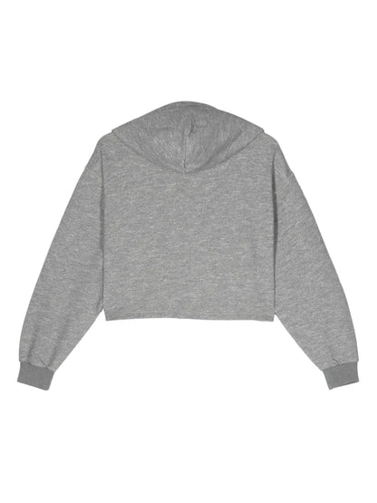 Logo-Flocked Cropped Hoodie
