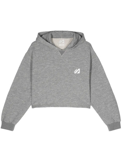 Logo-Flocked Cropped Hoodie