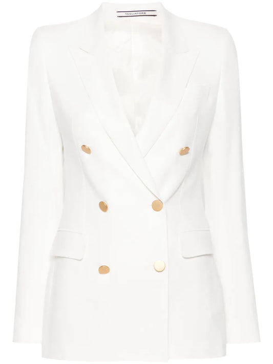 Double-Breasted Twill Blazer