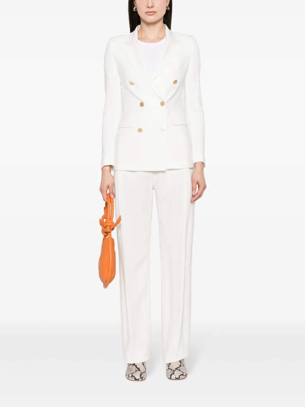 Double-Breasted Twill Blazer