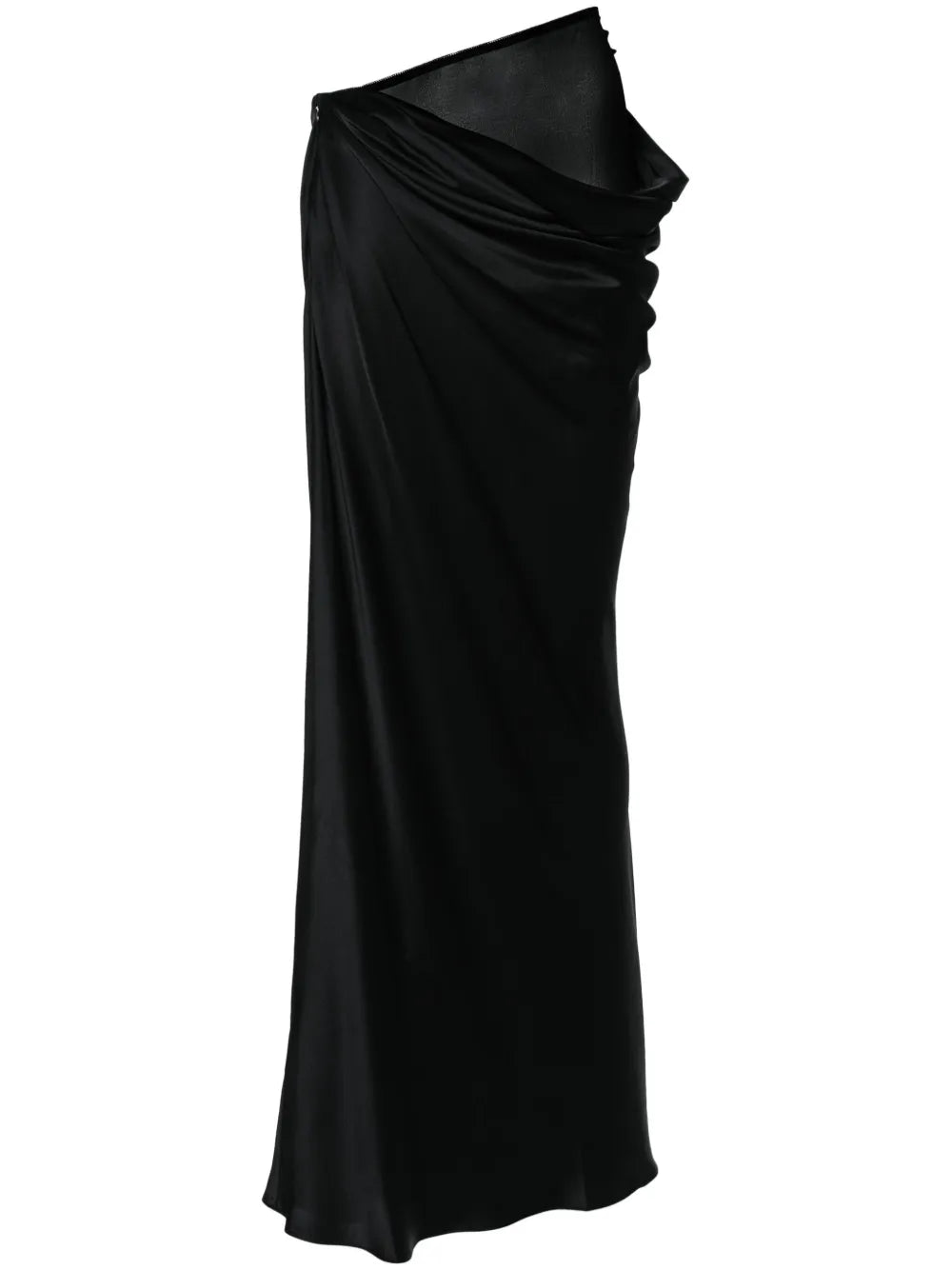 Asymmetric Silk Long Skirt