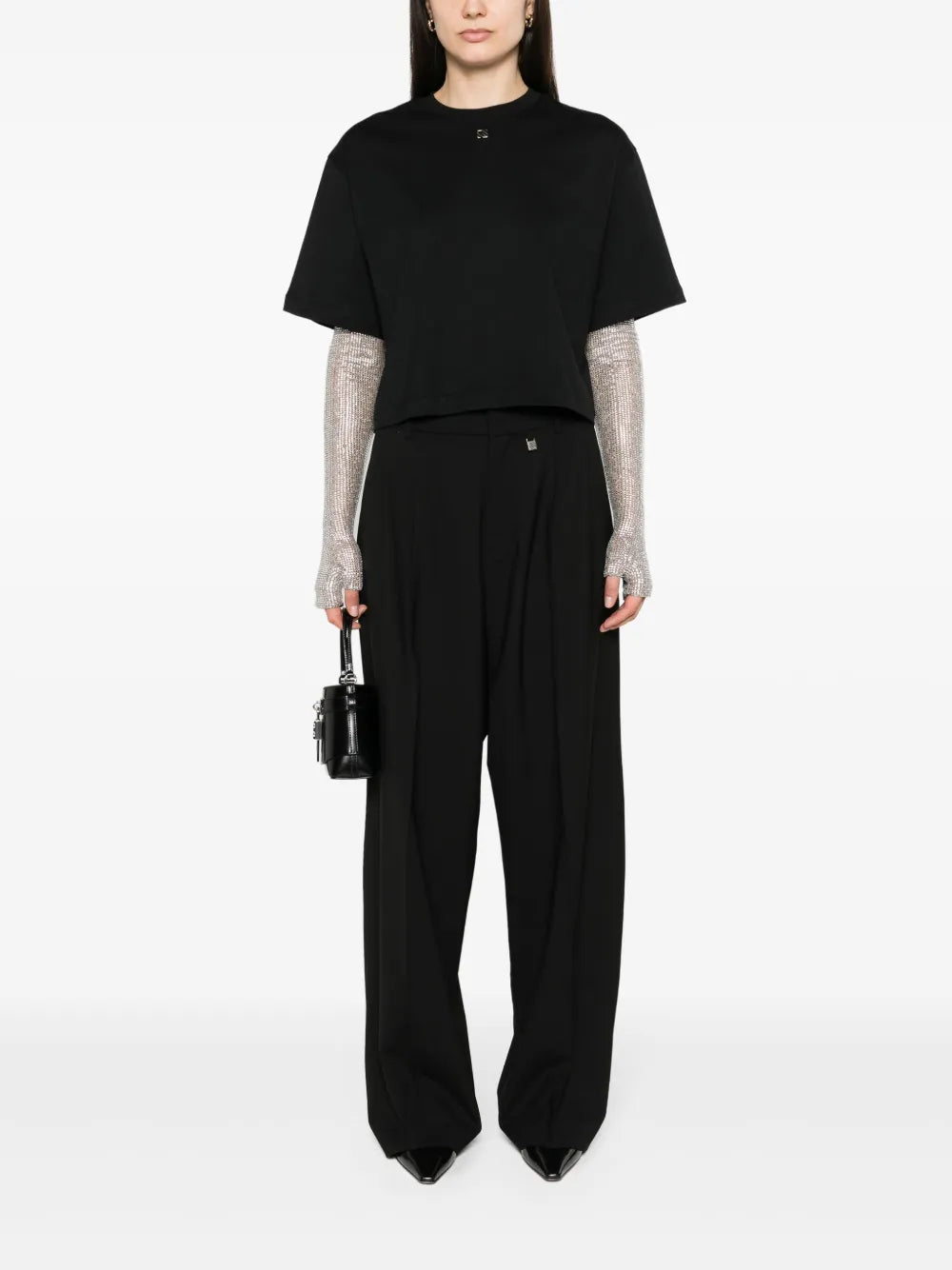 High-Waisted Tailored Wool Trousers