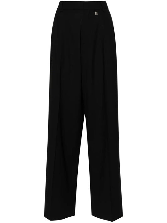 High-Waisted Tailored Wool Trousers