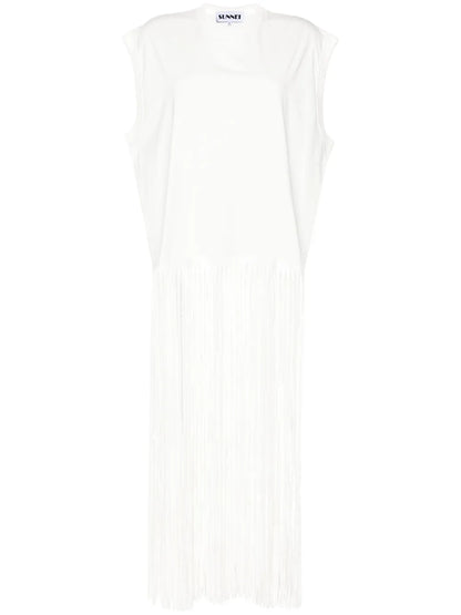 Sleeveless Long-Fringed Top