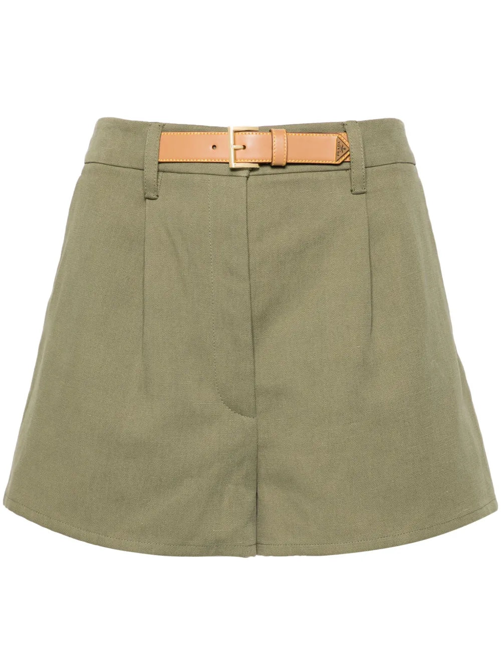 Belted Cotton-Blend Shorts