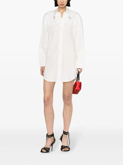 Metal-Tips Mini Shirtdress