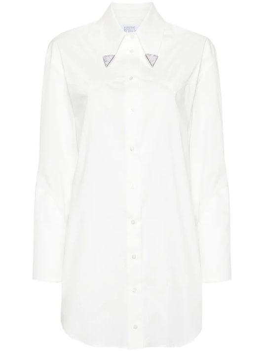 Metal-Tips Mini Shirtdress