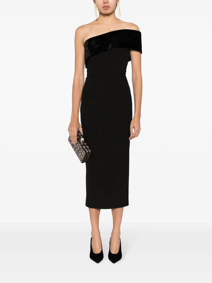 Asymmetric Cady Midi Dress