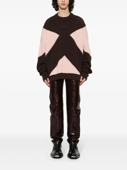 Geometric-Pattern Knitted Jumper
