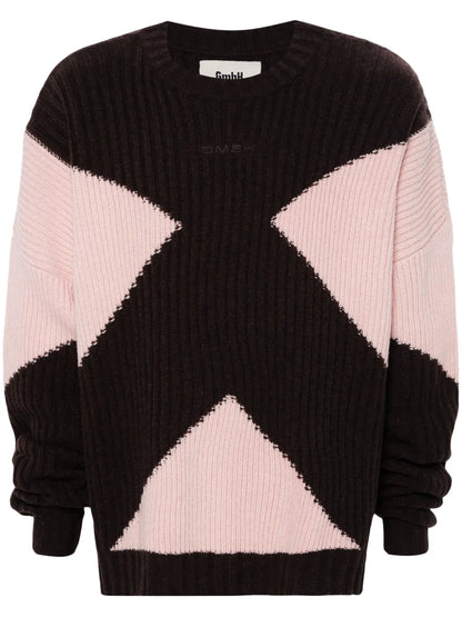 Geometric-Pattern Knitted Jumper