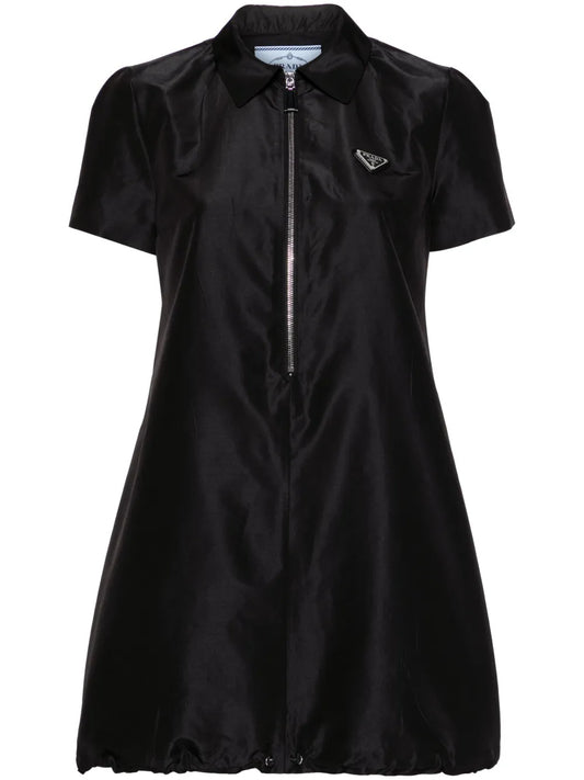 Logo-Enamel Zip-Up Shirt Minidress