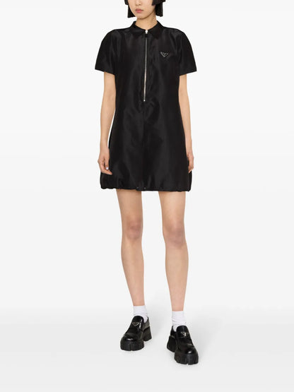 Logo-Enamel Zip-Up Shirt Minidress