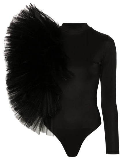 Tulle-Detailing Bodysuit