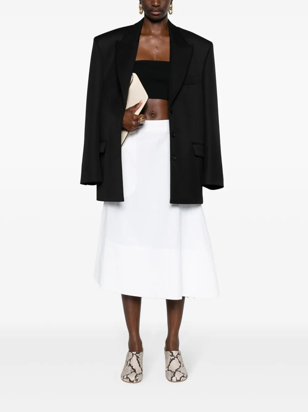 Asymmetric Linen Midi Skirt