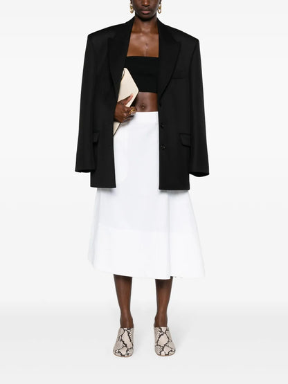 Asymmetric Linen Midi Skirt