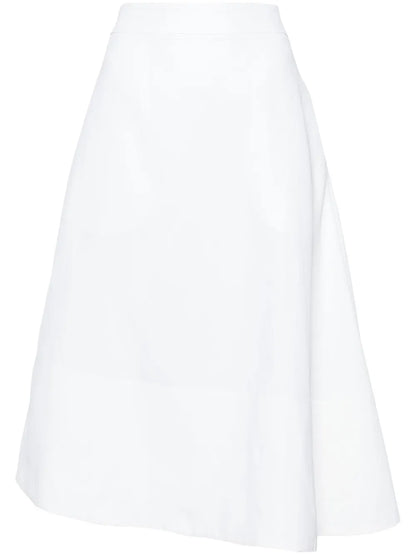 Asymmetric Linen Midi Skirt