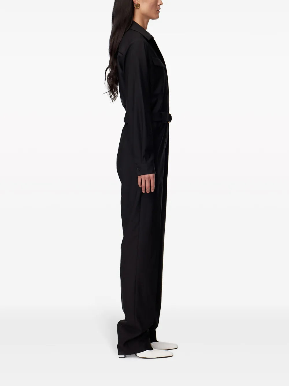 High-Neck Belted-Waist Jumpsuit