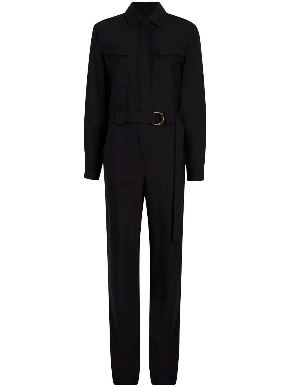 High-Neck Belted-Waist Jumpsuit
