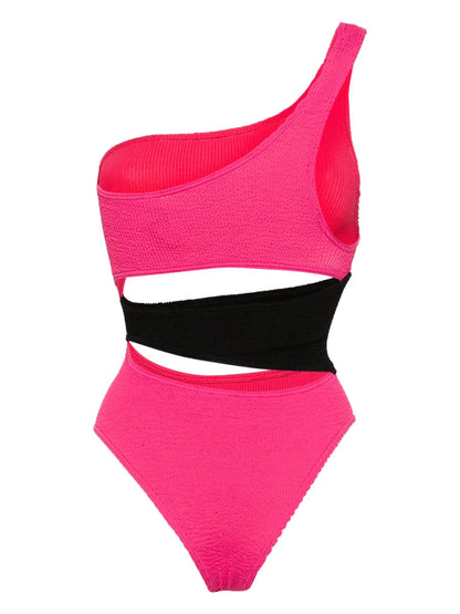 Splice Cut-Out Smocked Swimsuit