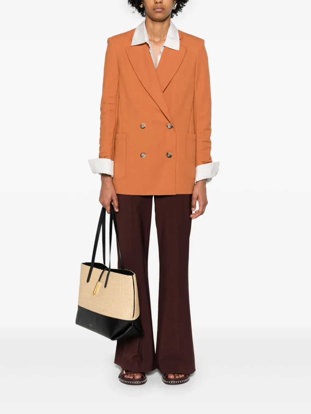 Notched-Lapels Single-Breasted Blazer