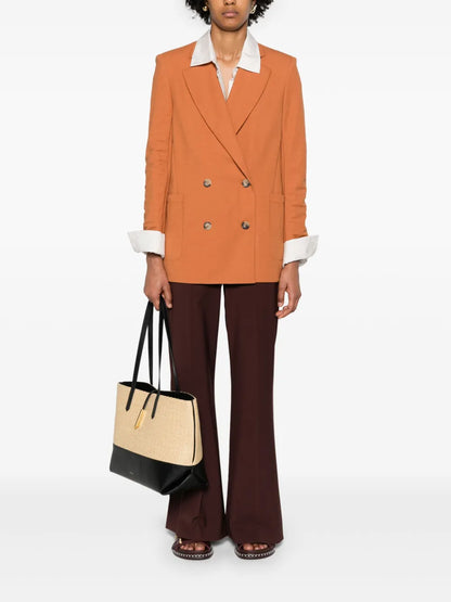 Notched-Lapels Single-Breasted Blazer